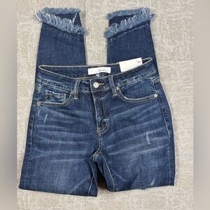Kancan NWT Nina Mid Rise Ankle Skinny Distressed Blue Jean Women Size 5/26